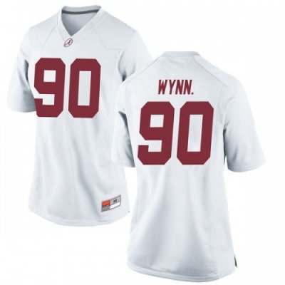 Women's Alabama Crimson Tide #90 Stephon Wynn Jr. White Replica NCAA College Football Jersey 2403IOVZ4